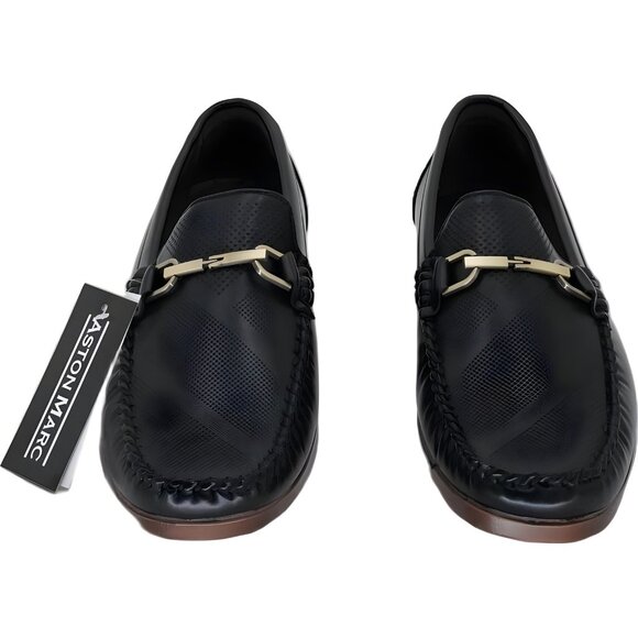 Aston Marc Men's Perforated Bit Loafers Black Dress Slip-On Men's US 8M - Picture 5 of 6